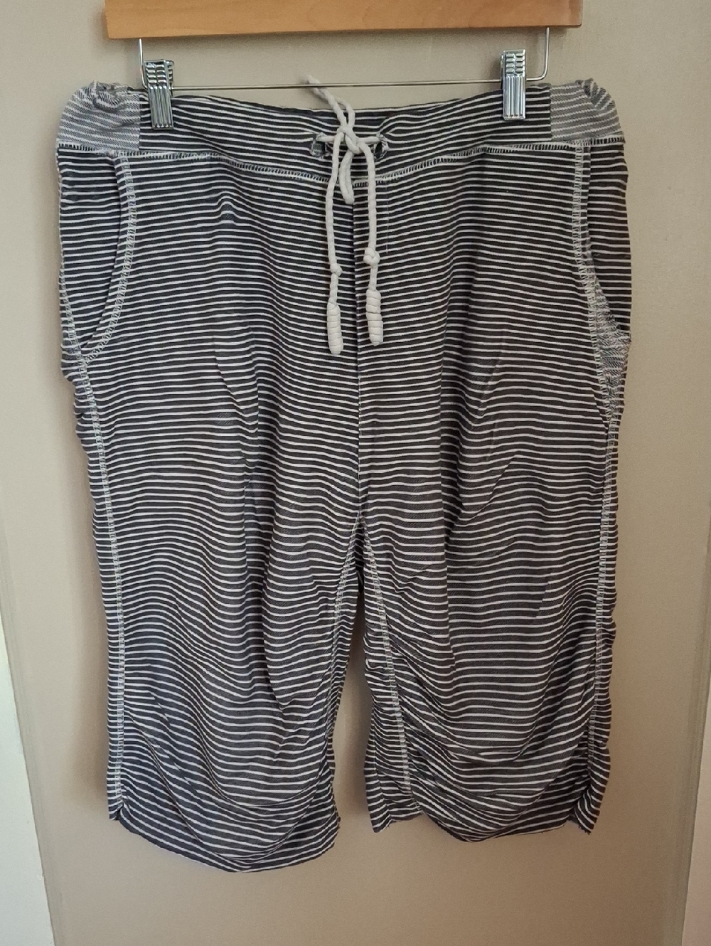 Pricate Stick Men's Gray & White Striped Shorts_1